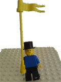 LEGO MiniFig Top Hat and Yellow Flag